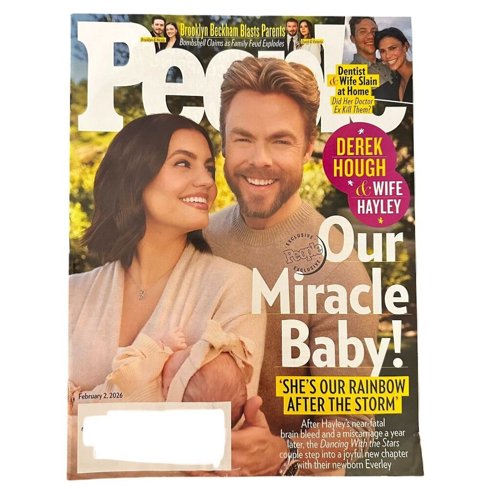 People Magazine February 2 2026 Derek Hough Hayley Miracle Baby Brooklyn Beckham